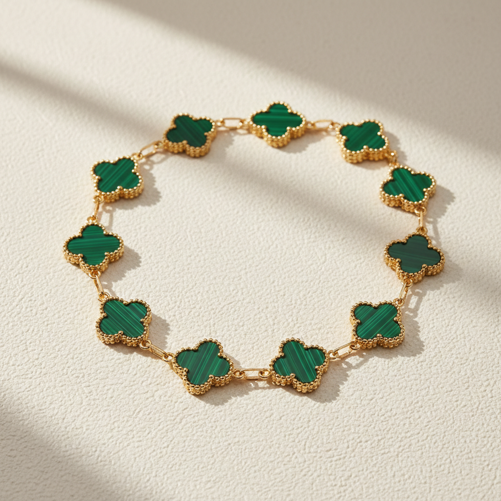 Van Cleef & Arpels Alhambra collana oro giallo malachite